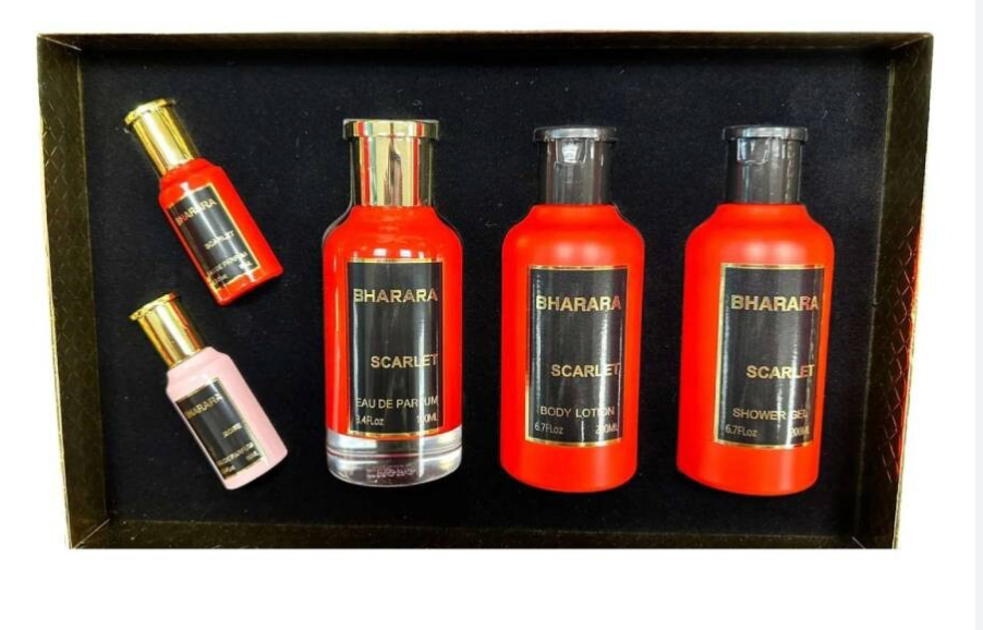 BHARARA SCARLET 3.4 EDP + 6.7 SG+ 6.7 BL +10ML +10ML ROSE