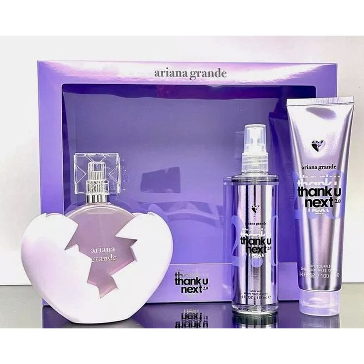 ARIANA GRANDE THANK U NEXT 2.0 3.4oz EDP L+ 4.0oz  BODY MIST + 3.4oz BODY CREAM