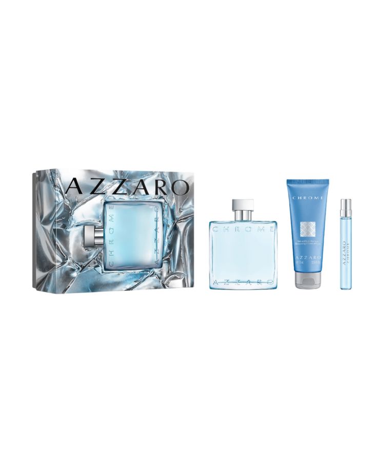 AZZARO CHROME 3.4oz EDT M + 2.5 oz SHAMPOO + 10ML MINI