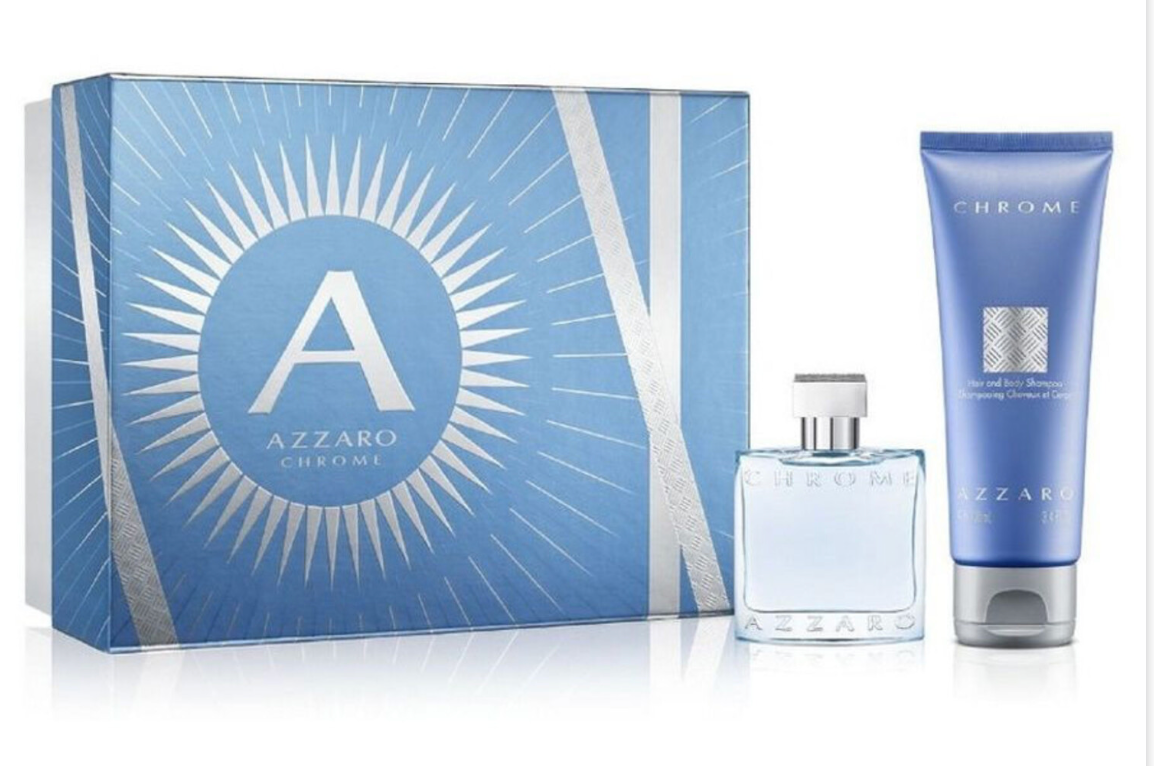 AZZARO CHROME 1.7oz EDT + 2.5 oz HAIR/BODY  SHAMPOO
