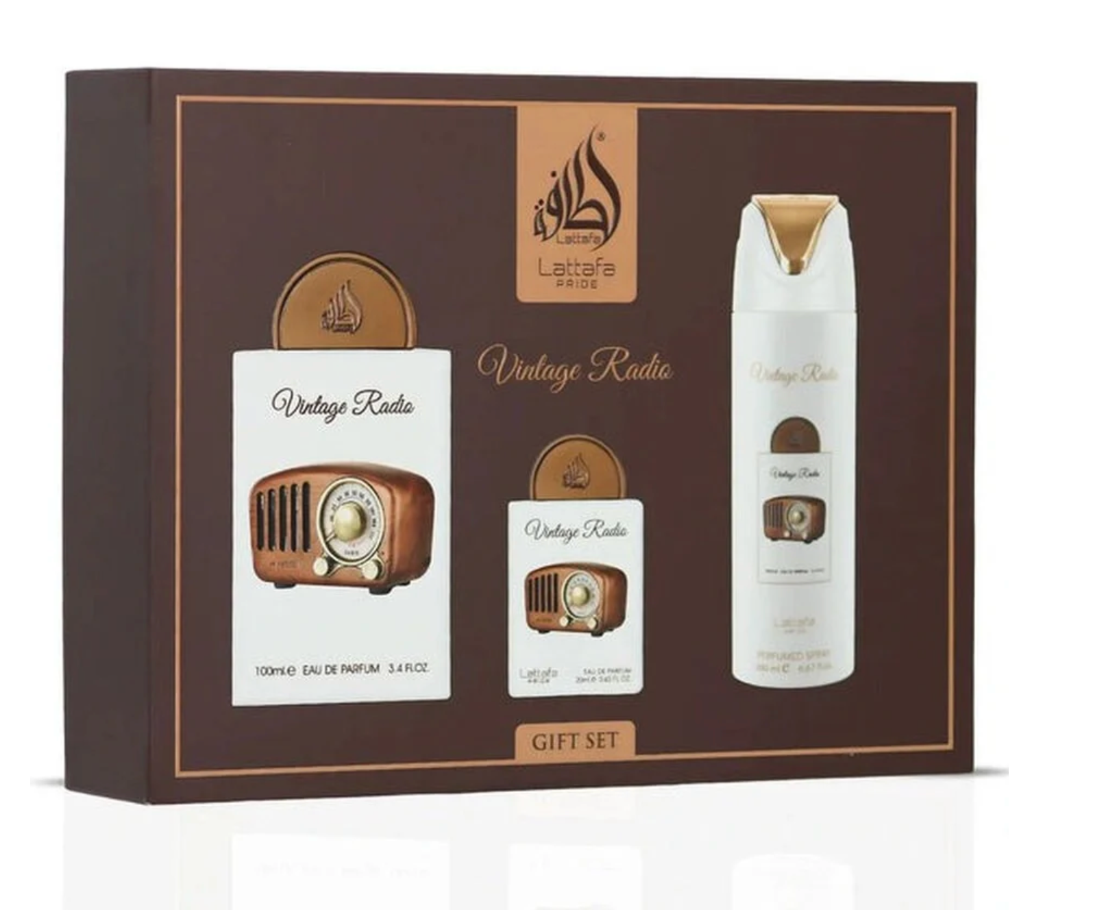 Vintage Radio Set 3-Piece Set 3.4oz Unisex