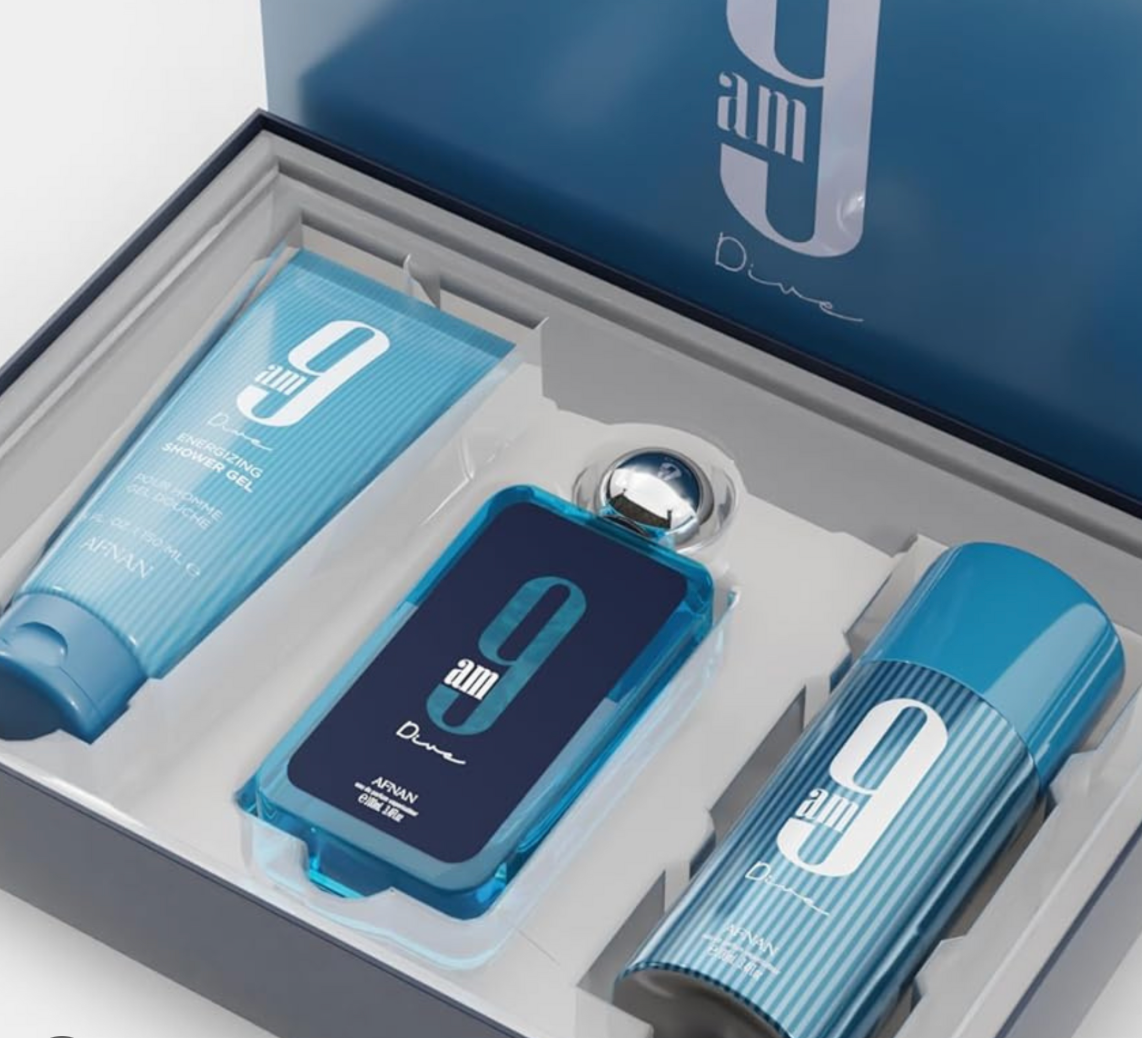 AFNAN 9AM DIVE 3.4 EDP M + 5.0 SHOWER GEL + 5.0 DEO SPRAY