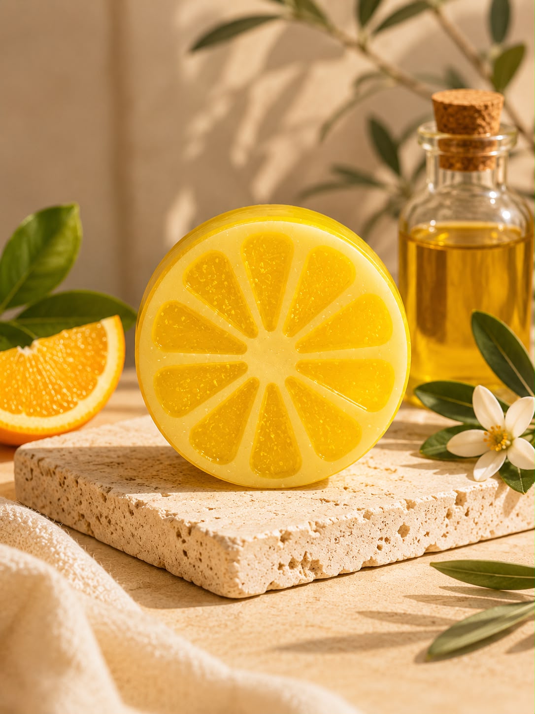 Jabón Facial de Arcilla Blanca y Naranja